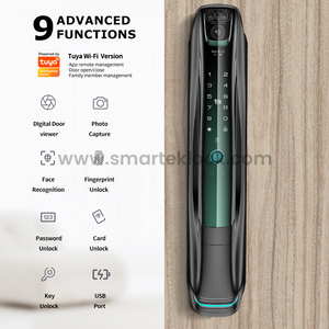 Водонепроницаемая камера SMARTEK i9, автоматическое приложение Tuya, Wi-Fi, запись видео, 3D распознавание лиц, умный дверной замок со сканером глаз