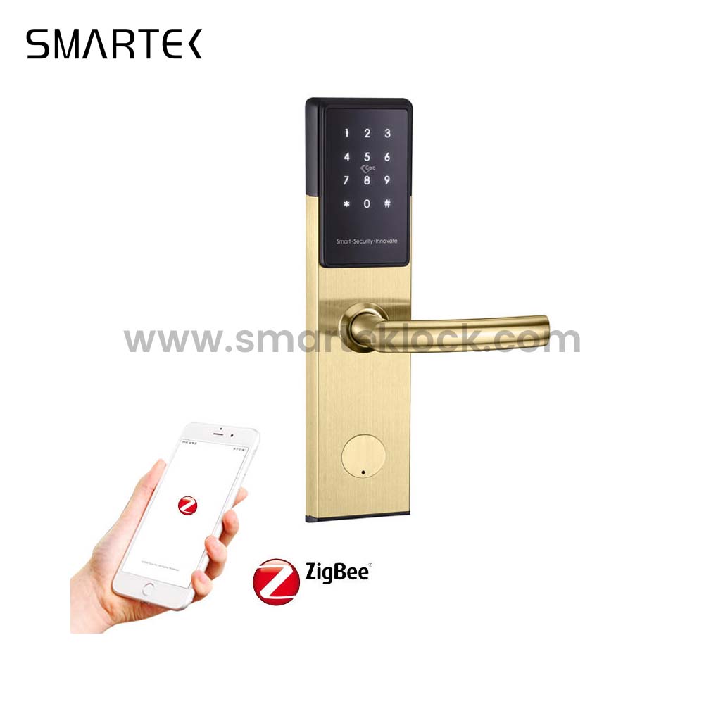 Fechadura de porta inteligente avan&ccedil;ada Smartek ANSI Mortise Smart RFID TTlock Fechadura de porta de gerenciamento de aplicativo