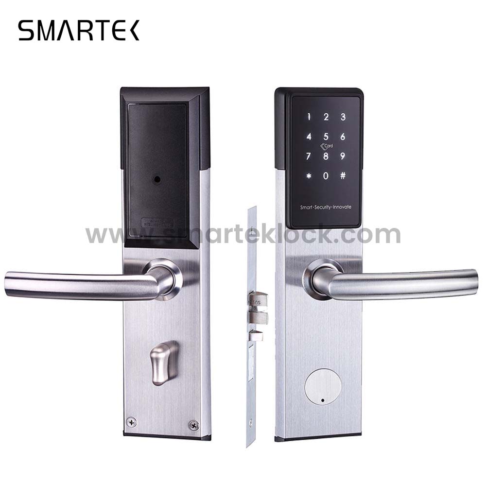 Fechadura de porta inteligente avan&ccedil;ada Smartek ANSI Mortise Smart RFID TTlock Fechadura de porta de gerenciamento de aplicativo